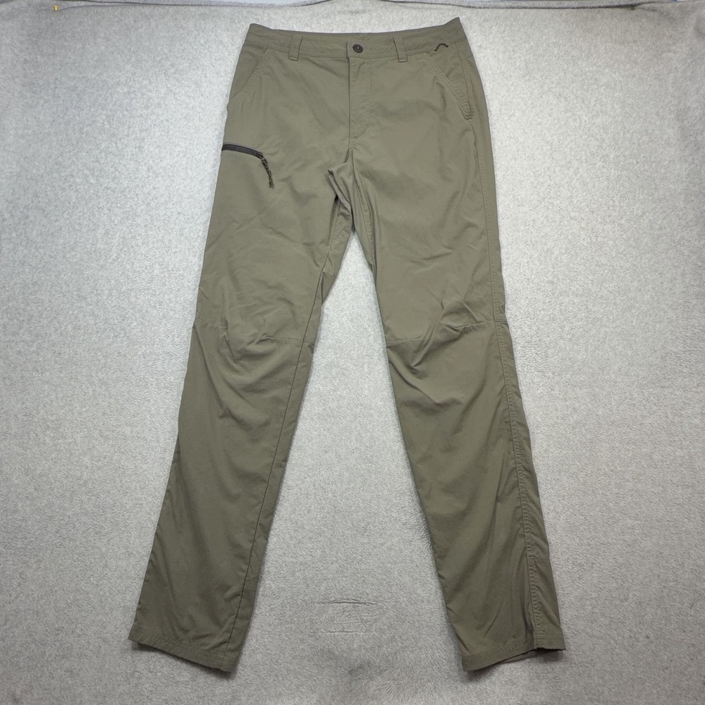 REI Co-op Trail Made Pants Men 32x34 Brown Stretch Hiking Zip Pocket Lightweight